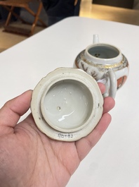 A fine Chinese famille rose 'narrative subject' teapot and cover, Yongzheng