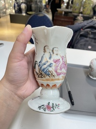 Six Chinese famille rose and grisaille export porcelain wares, Qianlong