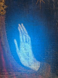 &Eacute;cole italienne, suiveur de Sano Di Pietro (1406-1481): 'Vierge &agrave; l'Enfant', huile sur panneau