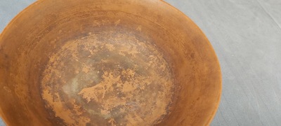 A Chinese Yixing stoneware bowl, Sheng Rong 沈融 mark, Qing