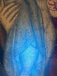 &Eacute;cole italienne, suiveur de Sano Di Pietro (1406-1481): 'Vierge &agrave; l'Enfant', huile sur panneau