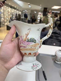 Six Chinese famille rose and grisaille export porcelain wares, Qianlong