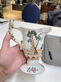 Six Chinese famille rose and grisaille export porcelain wares, Qianlong