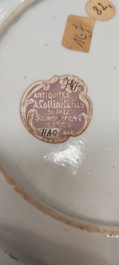 A Chinese famille rose dish and two plates, Yongzheng/Qianlong