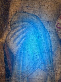 &Eacute;cole italienne, suiveur de Sano Di Pietro (1406-1481): 'Vierge &agrave; l'Enfant', huile sur panneau