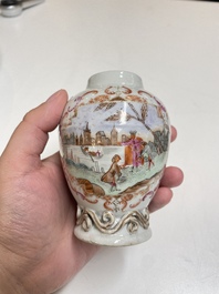 Six Chinese famille rose and grisaille export porcelain wares, Qianlong