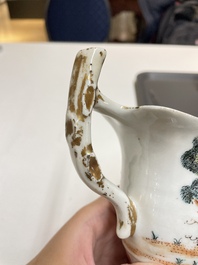 Six Chinese famille rose and grisaille export porcelain wares, Qianlong