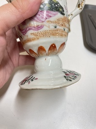 Six Chinese famille rose and grisaille export porcelain wares, Qianlong