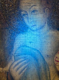 &Eacute;cole italienne, suiveur de Sano Di Pietro (1406-1481): 'Vierge &agrave; l'Enfant', huile sur panneau