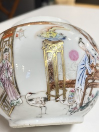 A fine Chinese famille rose 'narrative subject' teapot and cover, Yongzheng