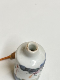 Six Chinese famille rose and iron-red snuff bottles, 18/19th C.
