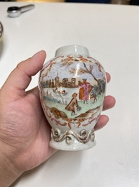 Six Chinese famille rose and grisaille export porcelain wares, Qianlong