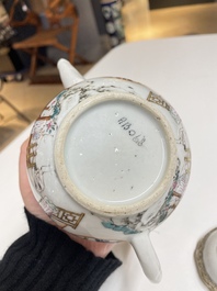 A fine Chinese famille rose 'narrative subject' teapot and cover, Yongzheng