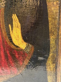 &Eacute;cole italienne, suiveur de Sano Di Pietro (1406-1481): 'Vierge &agrave; l'Enfant', huile sur panneau