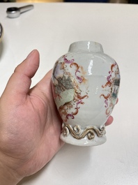 Six Chinese famille rose and grisaille export porcelain wares, Qianlong