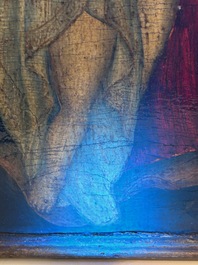 &Eacute;cole italienne, suiveur de Sano Di Pietro (1406-1481): 'Vierge &agrave; l'Enfant', huile sur panneau