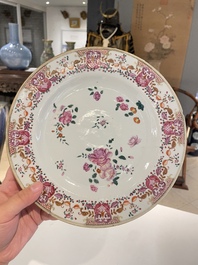 Thirteen Chinese famille rose plates, Yongzheng/Qianlong