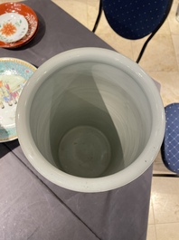 A Chinese cylindrical famillle rose vase, Republic