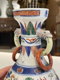 Two Chinese wucai vases, Wanli mark, 19/20th C.