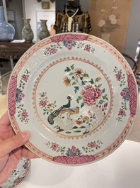 Thirteen Chinese famille rose plates, Yongzheng/Qianlong