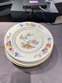 Zeven Chinese famille rose schotels, Qianlong