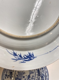 Vier Chinese blauw-witte schotels, Yongzheng/Qianlong