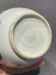 A Chinese blue and white 'Long Eliza' tea caddy, Kangxi