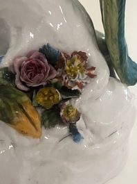Impressionant perroquet en porcelaine polychrome de Meissen, Allemagne, 19&egrave;me