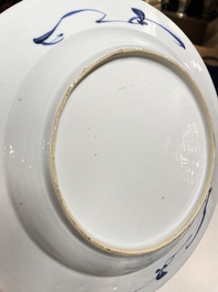 Vier Chinese blauw-witte schotels, Yongzheng/Qianlong