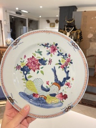 Thirteen Chinese famille rose plates, Yongzheng/Qianlong