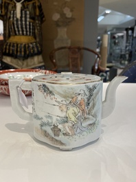 A Chinese qianjiang cai teapot and cover, signed Huang Ruming 黄汝铭, dated 1895