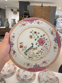 Thirteen Chinese famille rose plates, Yongzheng/Qianlong