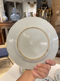 Thirteen Chinese famille rose plates, Yongzheng/Qianlong