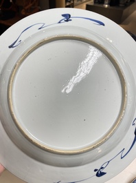 Vier Chinese blauw-witte schotels, Yongzheng/Qianlong