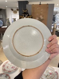 Thirteen Chinese famille rose plates, Yongzheng/Qianlong