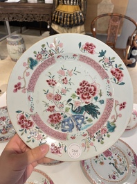 Thirteen Chinese famille rose plates, Yongzheng/Qianlong