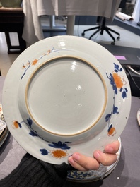 Neuf assiettes en porcelaine de Chine de style Imari, Qianlong