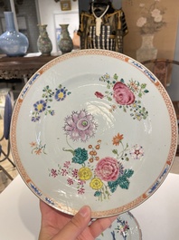 Thirteen Chinese famille rose plates, Yongzheng/Qianlong