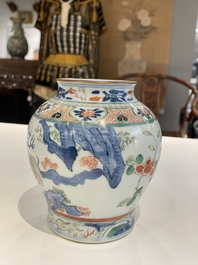 Two Chinese wucai vases, Wanli mark, 19/20th C.