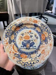Neuf assiettes en porcelaine de Chine de style Imari, Qianlong