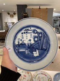 Een diverse collectie Chinees blauw-wit en famille rose porselein, Yongzheng en later