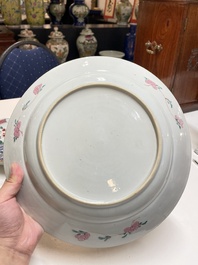 A Chinese famille rose 'birds' dish and a 'quails' plate, Yongzheng/Qianlong