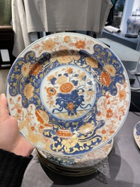 Neuf assiettes en porcelaine de Chine de style Imari, Qianlong
