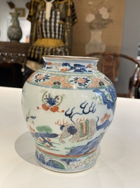 Two Chinese wucai vases, Wanli mark, 19/20th C.