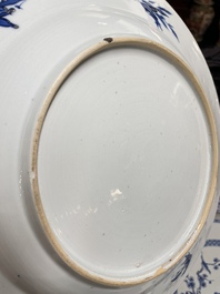 Vier Chinese blauw-witte schotels, Yongzheng/Qianlong