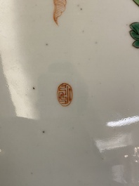 Aquarium en porcelaine de Chine famille verte &agrave; d&eacute;cor de faisans, 19&egrave;me