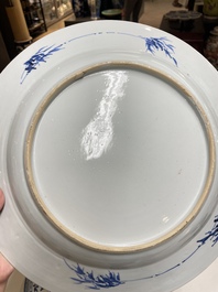 Vier Chinese blauw-witte schotels, Yongzheng/Qianlong