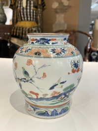 Two Chinese wucai vases, Wanli mark, 19/20th C.