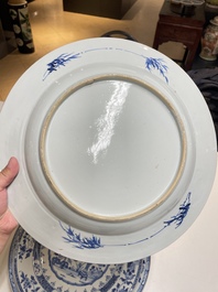 Vier Chinese blauw-witte schotels, Yongzheng/Qianlong