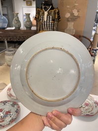 Thirteen Chinese famille rose plates, Yongzheng/Qianlong